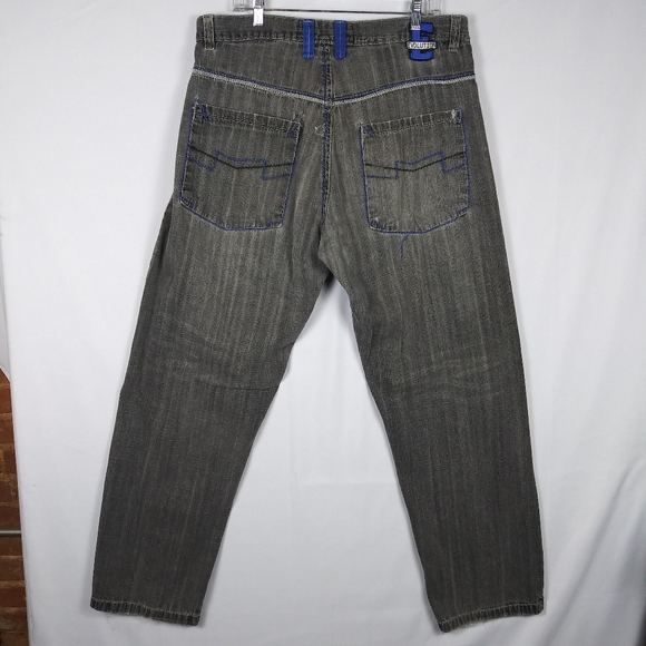 Vtg Evolution In Design Baggy Skater Y2k Jeans Denim Grunge Men 38x34 Gray - Picture 8 of 10